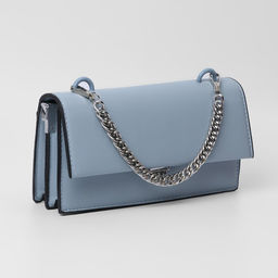 Цена за 2 шт. Цепочка для сумки, с карабинами, металлическая, плоская, плотное плетение, 15×10 мм, 30 см, цвет серебряный