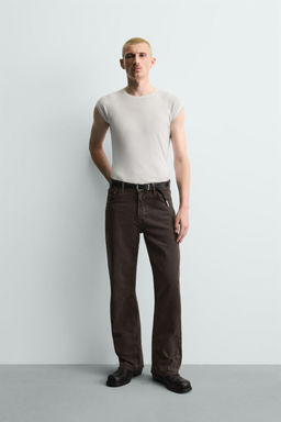 JEANS FLARE FIT ROTOS / Marr?n - Zara фото 17