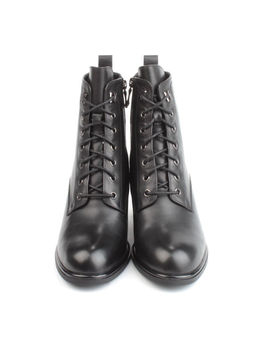 04-M3-2274 BLACK Ботинки зимние женские (натуральная кожа, натуральный мех)