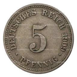 5 пфеннигов 1909 года D Германия