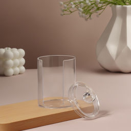 Органайзер для ватных дисков, с крышкой, d=6.7×11 см, прозрачный