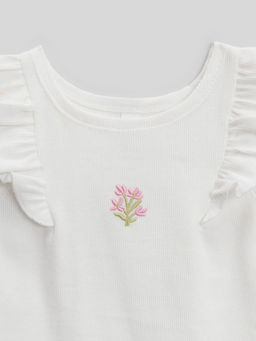 Топ детский Acoola Rosio для девочек белый  фото 4