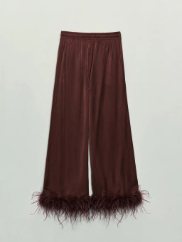 Прямые брюки из вискозы с перьями / Zarina