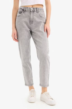 Lina Comfort Mom Normal Bel Duz Paca Jean Kar Y?kamal? Pantolon