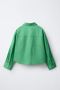 CAMISA POPEL?N LISA / Verde - Zara фото 2