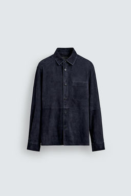 SUEDE LEATHER OVERSHIRT - Zara фото 7