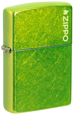 Зажигалка ZIPPO Логотип с кислотным зеленым покрытием | Lurid 24513ZL