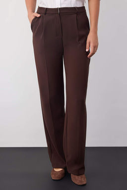 Wardrobe Essentials Koyu Kahverengi Icten Bel Ayarlamal? Genis Paca Pantolon | TWOAW26PL00028