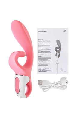 Нереалистичный вибратор Satisfyer Hug me, силикон, розовый  фото 5