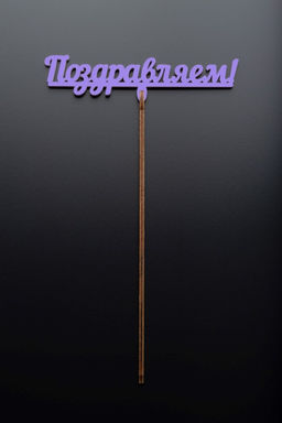 Топпер 5 шт "Поздравляем" №12, лиловый, фанера (120*38*4 мм)