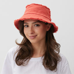 Панама женская джинсовая MINAKU с необработанными краями, оранжевая, размер 56-58