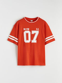 Bisiklet Yaka K?z ?ocuk Bask?l? Ti??rt