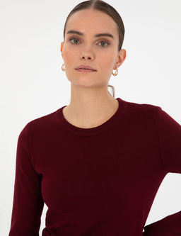 Vi_ne Slim Fit Bisiklet Yaka Basic Kazak