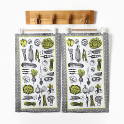 Набор полотенец Доляна Овощи 35х602 см-2шт.,100% хл, рогожка,162г/м2