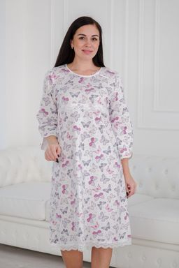 Ночная сорочка женская из футера Капучино бабочки - Амадэль фото 10
