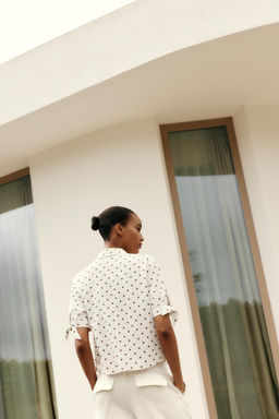 RAMIE TIE SHORT SLEEVE SHIRT - Zara фото 4