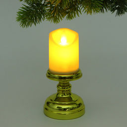 Цена за 4 шт. Сувенир с подсветкой "Свеча - Шик" 7,5*15 см (работает от батареек 3 ААА)