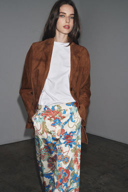 ZW COLLECTION FLORAL MINI FLARE TROUSERS - Zara фото 2