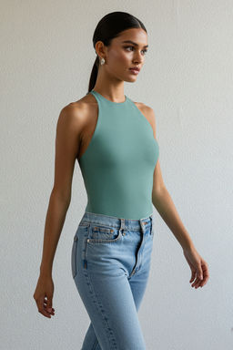 Mint Halter Yaka Vucuda Oturan Esnek Alttan C?tc?tl? Orme Body TWOSS20BD0044