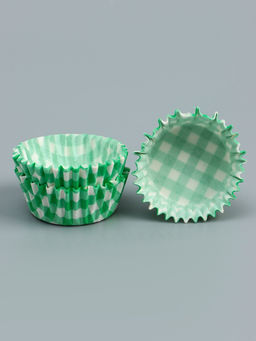 Цена за 300 шт. Форма для выпечки и упаковки конфет бумажная UPAK LAND «Клетка», 3.5×2 см, одноразовая, зелёная