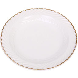 Чайная пара "Верона" (кружка 230мл, блюдце) белая с золотой каймой