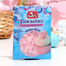 Цена за 3 шт. Посыпки кондитерские декор "Мини-безе розовые", 25 г