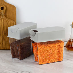 Банка для сыпучих продуктов пластмассовая Фолд 1,6л, 18,5х9х18,5см, смоки (Россия) - Домашняя мода фото 9