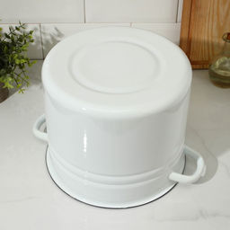 Цена за 2 шт. Кастрюля эмалированная, 9 л, d=21 см, с крышкой, без деколи, белая