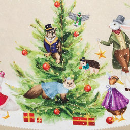 Скатерть новогодняя Этель Noble Christmas, d=220  3 см с ГМВО, 100% хлопок, саржа 190 г/м?