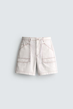 BERMUDA WIDE FIT PLIEGUES / Blanco roto - Zara фото 7