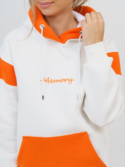 879 Толстовка "экрю/оранжевый"