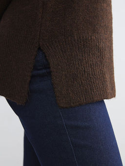 Bisiklet Yaka Oversize Kad?n Triko Kazak