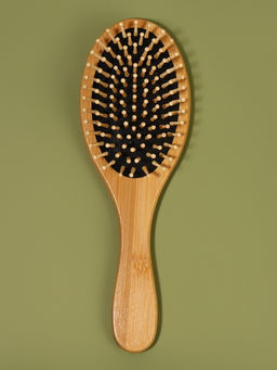 Расчёска массажная BAMBOO, бамбуковая, овальная, 24×8 см