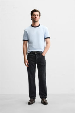 BASIC CONTRAST RIB T-SHIRT - Zara фото 25