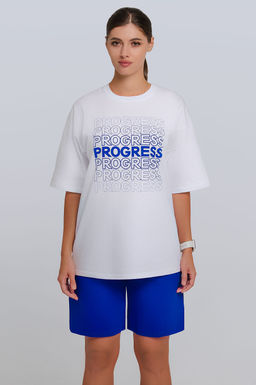 Арт. 51302 Костюм женский с шортами 42-50 (5 шт) Цвет:верх- белый, низ- вери-пери - Калинка фото 3