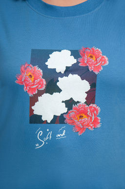 Арт. 31138 Футболка женская оверсайз 50-58 (5 шт) Цвет:Голубой - Калинка фото 5