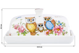 Масленка 13,5*9*6,5 см Совушки NEW BONE CHINA - Elan gallery фото 6