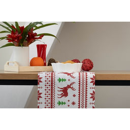 Дорожка на стол Доляна «Новый год», 180×30 см, белая