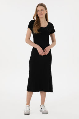 Kad_n Siyah _rme Elbise Sepette S_rpriz _ndirim