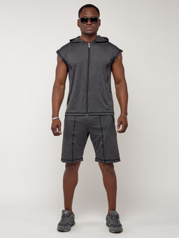 Спортивный костюм летний мужской темно-серого цвета 2262TC - FUYOUKAI фото 2