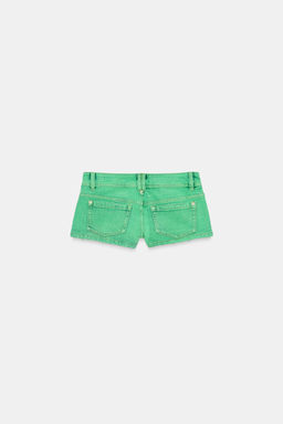 SHORTS MINI DENIM TRF TIRO BAJO / Verde