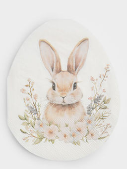 Салфетки бумажные, 33х23 см, 20 шт, бежевые, Яйцо, Кролик в цветах, Flower Rabbit - Anna lafarg фото 5