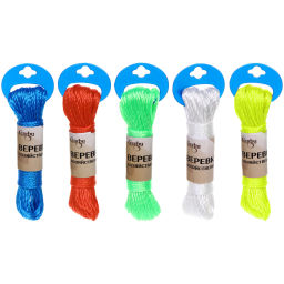 Цена за 12 шт. Веревка хозяйственная Селфи, 3 мм, 20 м, микс