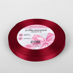 Цена за 5 шт. Лента атласная, 10 мм × 23 ± 1 м, цвет глубокий красный №33