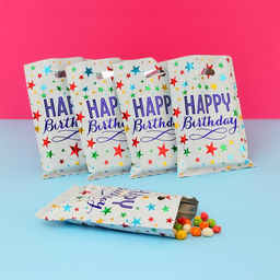 Цена за 2 шт. Набор подарочных пакетов, металлизированный, «С днём рождения!» 17×25 см, 20 микрон 10 шт. набор