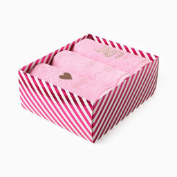 Полотенца махровые Этель LOVE, 3 шт., 30?60 см, хлопок 100%, розовые