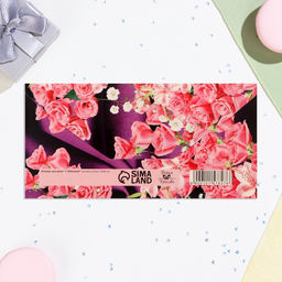 Цена за 10 шт. Конверт для денег С Юбилеем! розовые розы, 16х8 см - Дарим красиво фото 3