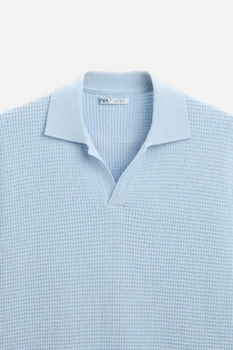 CHECK TEXTURE KNIT POLO SHIRT - Zara фото 38