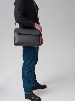 Мужская кожаная сумка Levi DBR 7115 темный лес  фото 3