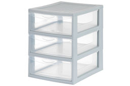 Органайзер 3-х секционный 25*19,5*26 см, серый/прозрачный (модель 596)